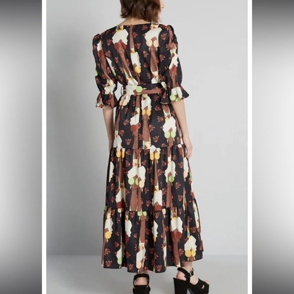 Hutch vintage beehive sunglass retro ladies maxi Dress Sz 8 ModCloth Belted new - Picture 9 of 11